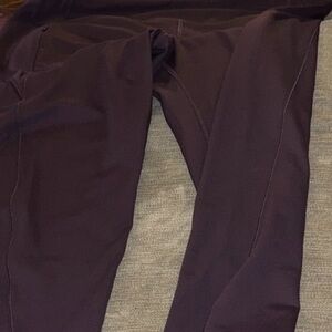 Dark Purple Athletic Pants Athleta Rainer Jogger zippered pockets 28” inseam